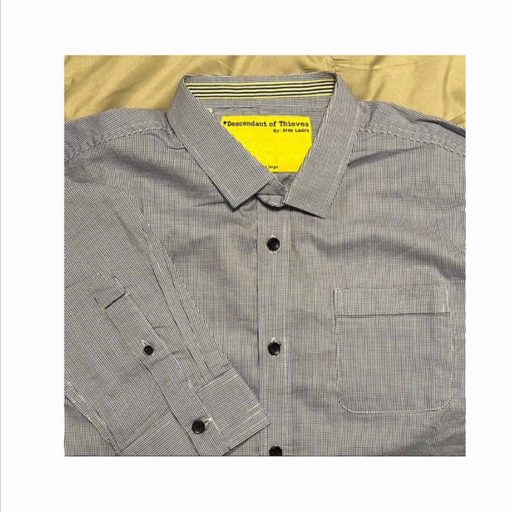 Patterned, Blue Button Down